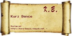 Kurz Bence névjegykártya